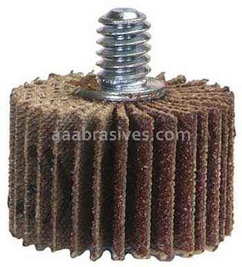 Merit Abrasives 2-1/2 x 3/8 x 1/4-20 60 Merit Super Finish Mini Grind-O-Flex Small Diameter Flap Wheels With 1/4"-20 Threaded Mandrel