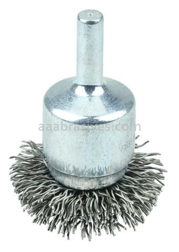 Weiler 10038 1-1/2" Circular Flared Crimped Wire End Brush .020" Steel Fill