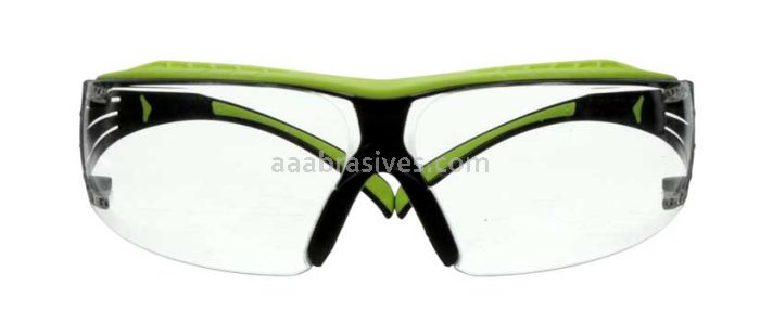 3M™ 7010528317 SecureFit™ 400 Series Safety Glasses SF401XAS-GRN Green/Black Clear Anti-Scratch Lens