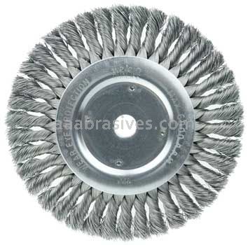 Weiler 08138 8" Standard Twist Knot Wire Wheel .014" Steel Fill 3/4" Arbor Hole