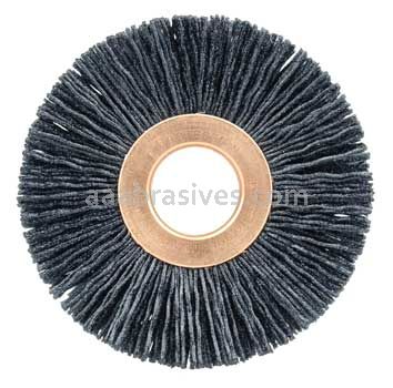 Weiler 17557 2-1/2" Small Diameter Burr-Rx Wheel Brush .035/80 CG Crimped Fill 5/8" Arbor Hole