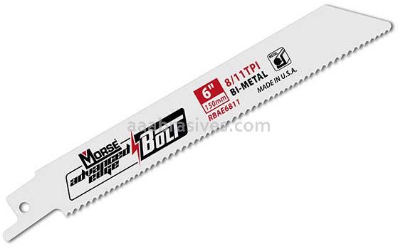Morse Advanced Edge Bolt&reg; Reciprocating Saw Blade 6x3/4x.050 15/21 TPI | 5 Blades/Retail Pkg