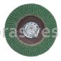 7 x 5/8-11 100 Grit Merit Premium Zirconia Plus Type 29 R801 Powerflex Flap Discs