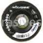 Weiler 31347 - 4-1/2" 120Z 7/8" A.H. Wolverine Abrasive Flap Disc Angled Phenolic Backing - 012382313470