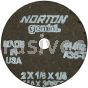 Norton 2 x 1/8 x 1/4 Gemini Free Cut D Sides ReinforcedType 01 Straight Wheels