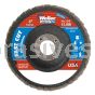 Weiler 31341 - 4" , 120Z, 5/8" A.H., Vortec Pro Abrasive Flap Disc, Angled, Phenolic Backing - 012382313418