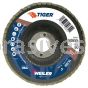 Weiler 50655 - 4" 80AO, 5/8" A.H., Tiger Disc Abrasive Flap Disc, Flat, Phenolic Backing - 012382506551