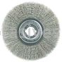 Weiler 01809 8" Narrow Face Crimped Wire Wheel .0118" Stainless Steel Fill 1-1/4" Arbor Hole