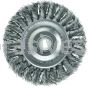 Weiler 08044 4" Standard Twist Knot Wire Wheel .014" Steel Fill 1/2"-3/8" Arbor Hole