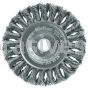 Weiler 08045 4" Standard Twist Knot Wire Wheel .014" Steel Fill 5/8"-1/2" Arbor Hole