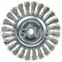 Weiler 08796 Roughneck Jr. 6" Filler Pass Weld Cleaning Brush .023" Stainless Steel Wire Fill 5/8"-11 UNC Nut