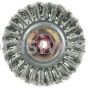 Weiler 13108 Standard Twist Knot Wire Wheel 4" .014" Stainless Steel Fill M10x1.50 Nut