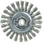 Weiler 13276 Cable Twist Knot Wire Wheel 4" .020" Stainless Steel Fill 5/8"-11 UNC Nut