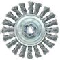 Weiler 36215 Wolverine 4" Knot Wire Wheel Standard Twist .014" Steel Fill M10x1.25 Nut