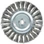 Weiler 36227 Wolverine 6" Knot Wire Wheel Standard Twist .014" Steel Fill 5/8"-1/2" Arbor Hole