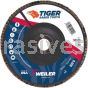 Weiler 50109 7" Tiger Ceramic Abrasive Flap Disc Angled Type 29 Phenolic Backing 40C 7/8" Arbor Hole