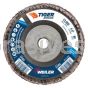 Weiler 51305 4-1/2 Tiger Angled Radial Zirc Flap Disc 80 Z 5/8-11 Nut