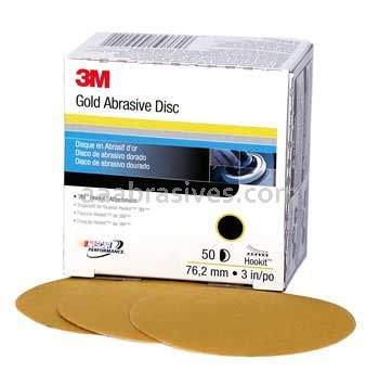 3M™ 7000119684 3" P320 Grit 216U Hookit™ Gold Sanding Disc 00914