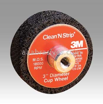3M™ 7010309594 3 x 3/8-24 Scotch-Brite™ 7 S/C XCS Clean and Strip Cup Wheel