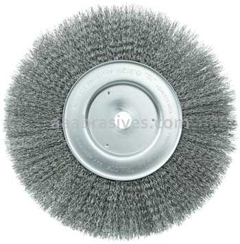 Weiler 01258 10" Narrow Face Crimped Wire Wheel .014" Steel Fill 3/4" Arbor Hole