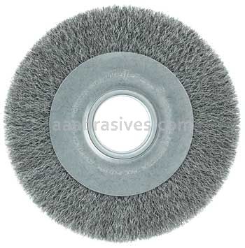 Weiler 06100 8" Medium Face Crimped Wire Wheel .0104" Steel Fill 2" Arbor Hole