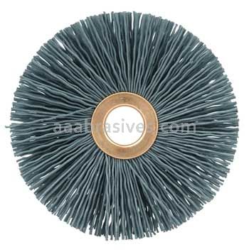 Weiler 16263 3" Small Diameter Nylox Wheel Brush .040/120 SC Crimped Fill 1/2" Arbor Hole
