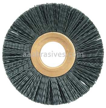 Weiler 99346 2-1/2" Small Diameter Nylon Wheel .020" Crimped Black Nylon Fill 5/8" Arbor Hole