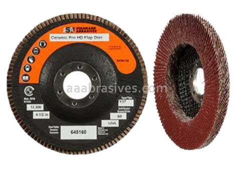 Standard Abrasives Ceramic Pro Type 27 High Density Flap Disc 645173 7" x 7/8 80 Grit Y-weight