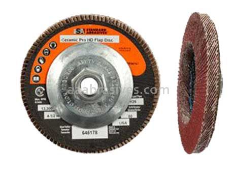 Standard Abrasives Ceramic Pro Type 29 High Density Flap Disc 645191 7" x 5/8-11 80 Grit Y-weight