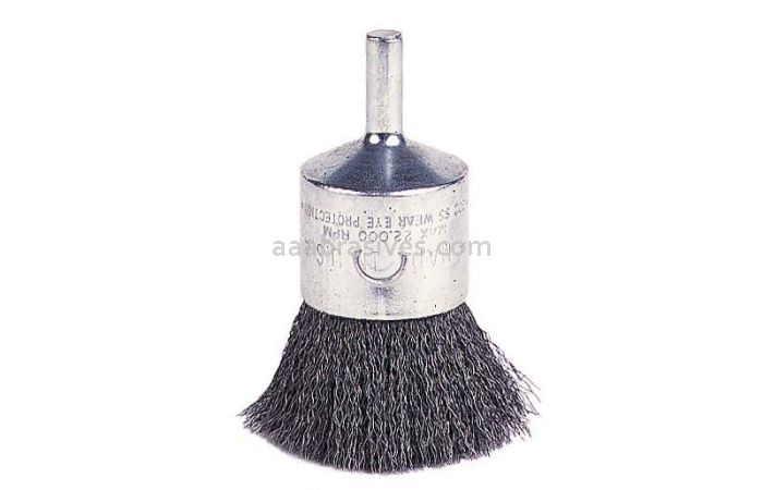 Weiler 10024 - 1" .020 SS , Crimped Wire End Brush - 012382100247