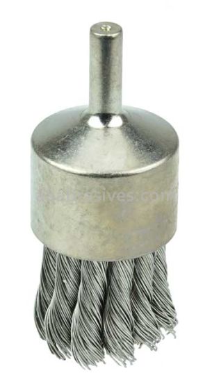 Weiler 10392 Nickel-Plated Cup End Brush 1-1/8" .014" Stainless Steel Knot Wire Fill