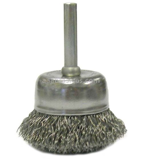 Weiler 36029 - 2" 1/4" Stem, .0118" Wire, Retail Pack, Vortec Pro Crimped Wire Cup Brush - 012382360290
