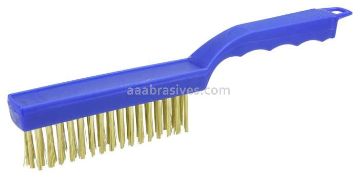 Weiler 73218 Hand Wire Scratch Brush .012 Brass Wire Fill Plastic Handle