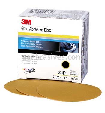 3M™ 7100030960 3" P80 Grit 236U Hookit™ Gold Sanding Disc 00921