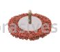 Dynabrade,4" (102 mm) Dia. x 1/2" (13 mm) W x 1/4" (6 mm) Shaft Extra Coarse DynaStrip Red Wheel