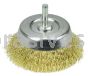 Weiler 14311 2-3/4" Crimped Wire Utility Cup Brush .0118" Brass Fill 1/4" Stem