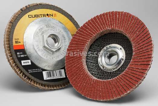 3M™ 7100105004 4-1/2 x 5/8-11 80+ Grit 969F T27 Cubitron™ II Flap Disc