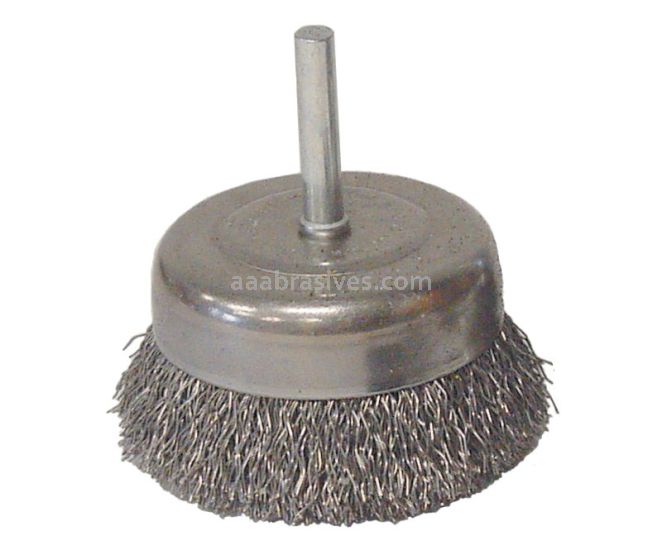 Weiler 36030 - 3" 1/4" Stem, .014, Retail Pack, Vortec Pro Crimped Wire Cup Brush - 012382360306