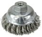 Weiler 13160 3-1/2" Single Row Knot Wire Cup Brush .023" Stainless Steel Fill 3/8"-24 UNF Nut