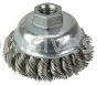 Weiler 13163 3-1/2" Single Row Knot Wire Cup Brush .023" Stainless Steel Fill 5/8"-11 UNC Nut