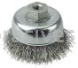 Weiler 13243 3" Crimped Wire Cup Brush .014" Steel Fill 3/8"-24 UNF Nut