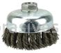 Weiler 36244 Wolverine 4" Knot Wire Cup Brush .025" Steel Fill 5/8"-11 UNC Nut