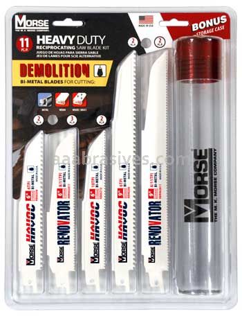 Morse® Demolition Reciprocating Saw Blade Kit With Storage Tube | 11 Piece Kit