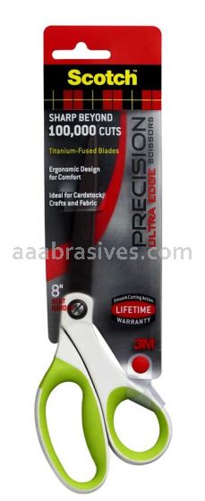 3M&trade; 7010311131 Scotch&trade; Precision Ultra Edge 8" Bent Scissor 1458TBG Green