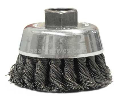 Weiler 13715 2-3/4" Single Row Knot Wire Cup Brush .014" Steel Fill M10x1.25 Nut