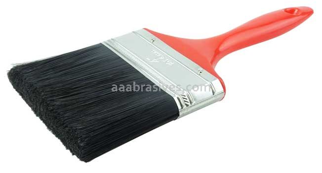 Weiler 40111 4" Industrial Varnish Brush Black Polyester 2-3/4" Trim Length Red Plastic Handle