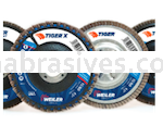 Weiler 50536 - 7" 120Z, 7/8" A.H., Tiger Disc Abrasive Flap Disc, Angled, Alum. Backing - 012382505363