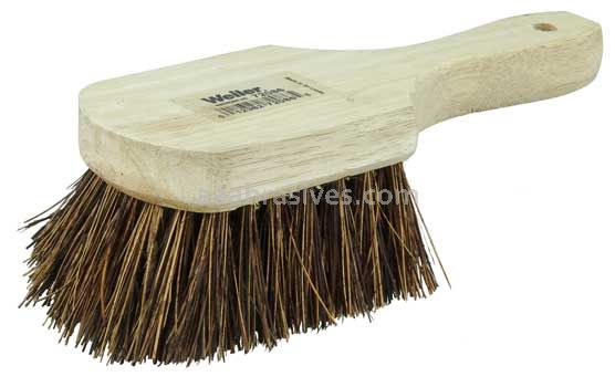 Weiler 72086 8" Utility Scrub Brush Palmyra Fill Short Handle Wood Block