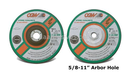Discontinued - 5x1/4x5/8-11 Grinding Wheel T-27 Resin Bond C24R Concrete
