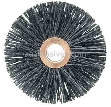 Weiler 17565 Burr-Rx 3" Small Diameter Wheel Brush .026/120 CG Crimped Fill 1/2" Arbor Hole